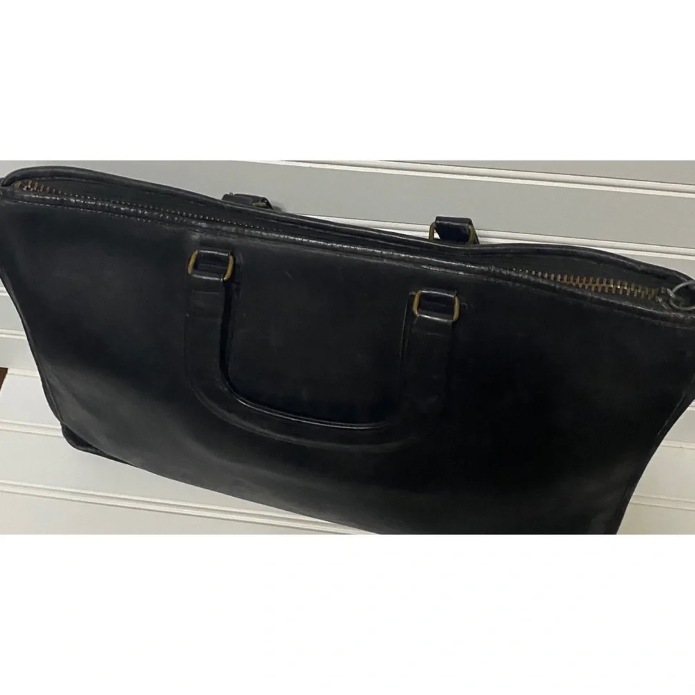 Coach Vintage Bonnie Cashin Black Slim XL Briefcase Shoulder Bag NYC 17 x 10